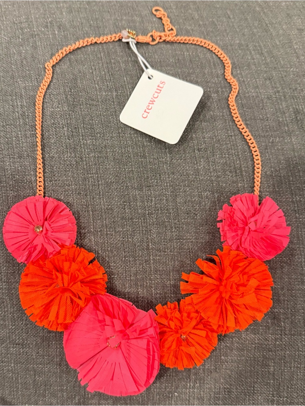 Crewcuts Pink and Orange Floral Necklace